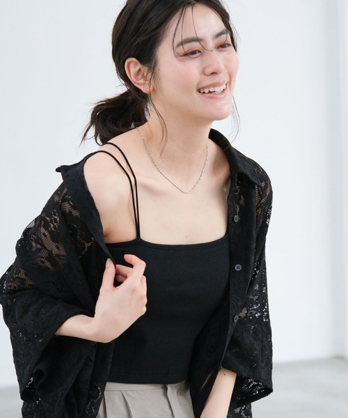 LAKOLE（ラコレ）の「クロップドカップ付きキャミ / 659991（キャミソール・レディース・ブラウン/グレー/オフホワイト/ブラック・MEDIUM/LARGE）」の11枚目の写真