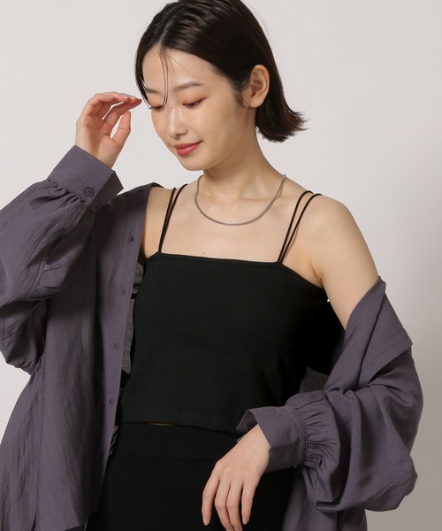 LAKOLE（ラコレ）の「クロップドカップ付きキャミ / 659991（キャミソール・レディース・ブラウン/グレー/オフホワイト/ブラック・MEDIUM/LARGE）」の16枚目の写真