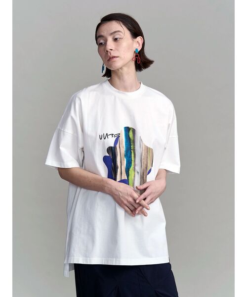 UN3D.（アンスリード）の「TIE-DYE STRIPE PRINT T-SH / タイダイストライププリントTシャツ（Tシャツ/カットソー・レディース・ブラック/ホワイト・44/38）」の9枚目の写真