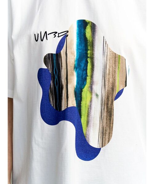 UN3D.（アンスリード）の「TIE-DYE STRIPE PRINT T-SH / タイダイストライププリントTシャツ（Tシャツ/カットソー・レディース・ブラック/ホワイト・44/38）」の10枚目の写真