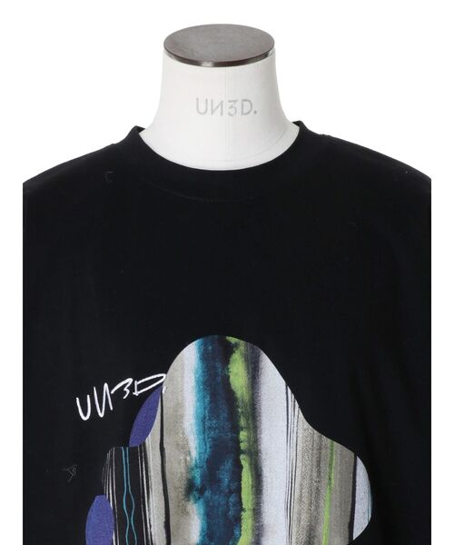 UN3D.（アンスリード）の「TIE-DYE STRIPE PRINT T-SH / タイダイストライププリントTシャツ（Tシャツ/カットソー・レディース・ブラック/ホワイト・44/38）」の17枚目の写真