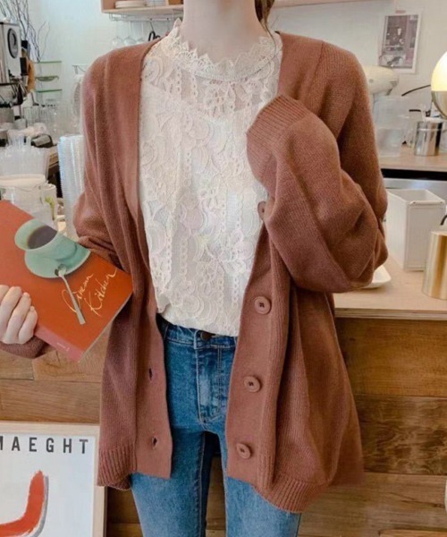 mielu(ミエル)の「レースオーガンジーブラウス(シャツ/ブラウス・レディース・ベージュ/ホワイト・MEDIUM/LARGE)」の9枚目の写真