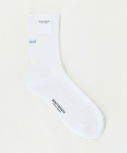 BEAUTY&YOUTH UNITED ARROWS（ビューティーアンドユースユナイテッドアローズ）の「フリーダム スタンダード エンブロイダリー ロゴ クウォーター ソックス（ソックス/靴下・メンズ・オフホワイト/ブラック/ホワイト・FREE）」の2枚目の写真