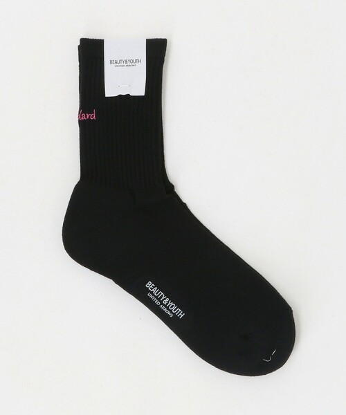 BEAUTY&YOUTH UNITED ARROWS（ビューティーアンドユースユナイテッドアローズ）の「フリーダム スタンダード エンブロイダリー ロゴ クウォーター ソックス（ソックス/靴下・メンズ・オフホワイト/ブラック/ホワイト・FREE）」の3枚目の写真