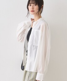 Rouge vif Anna | シアースタンドネックシャツ/バンドカラーシャツ/春服/夏服/通勤/羽織(シャツ/ブラウス)