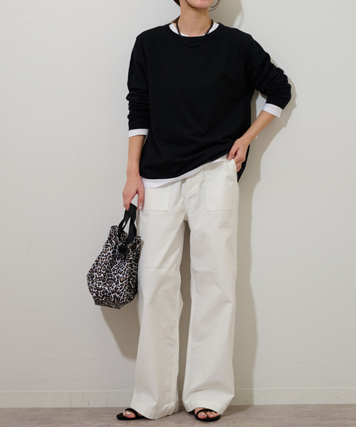 JOURNAL STANDARD relume(ジャーナルスタンダード レリューム)の「《追加2》ワイドベイカーパンツ(カーゴパンツ・レディース・カーキ/ブラック/ホワイト/ベージュ・40/38/36/34)」の5枚目の写真