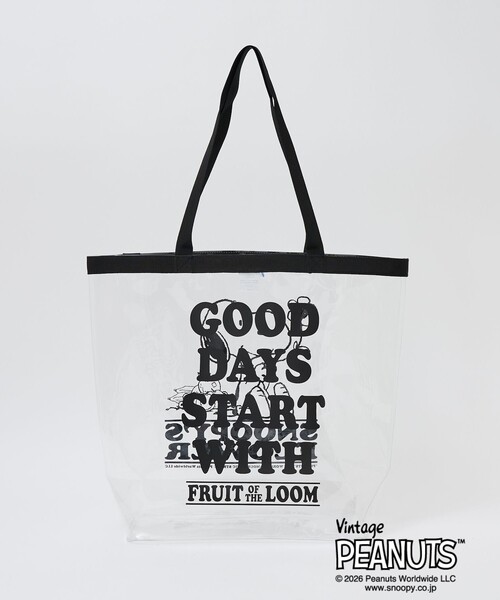 FRUIT OF THE LOOM(フルーツオブザルーム)の「【FRUIT OF THE LOOM/フルーツオブザルーム】PEANUTS PVCトートバッグ/レジャーバッグ/ユニセックス(トートバッグ・メンズ・ホワイト・フリー)」の7枚目の写真