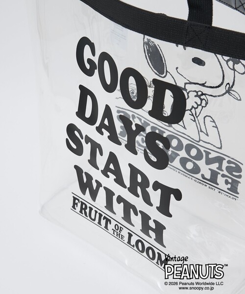 FRUIT OF THE LOOM(フルーツオブザルーム)の「【FRUIT OF THE LOOM/フルーツオブザルーム】PEANUTS PVCトートバッグ/レジャーバッグ/ユニセックス(トートバッグ・メンズ・ホワイト・フリー)」の5枚目の写真
