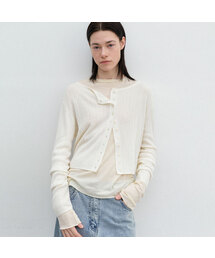 AN SHEER FRESH CROP BOAT NECK CARDIGAN (CD-2257)