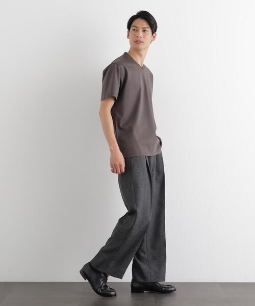 NANO universe(ナノユニバース)の「ジャケT(R)プレミアム Vネック 半袖(Tシャツ/カットソー・メンズ・ブラック/ホワイト/ライトグレー/モカ・S/M/L/XL)」の18枚目の写真