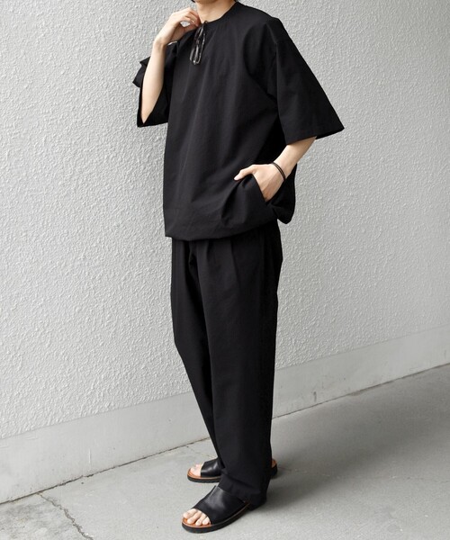 SHIPS any(シップス エニィ)の「SHIPS any:〈撥水/軽量/ストレッチ〉SOLOTEX(R) シアサッカー スピンドル Tシャツ ◇(Tシャツ/カットソー・メンズ・チャコールグレー/ブラック/キャメル/ダークブルー/ネイビー・LARGE/MEDIUM/SMALL)」の12枚目の写真