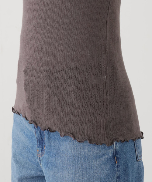 SLOBE IENA（スローブイエナ）の「ハリヌキレーシータンクトップ（タンクトップ・レディース・ホワイト/チャコールグレー・FREE）」の6枚目の写真