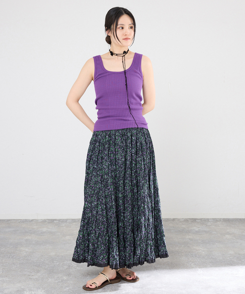 IENA(イエナ)の「PURE SUGAR/ピュア シュガー Debardeur MALAWI タンクトップ(タンクトップ・レディース・ブラック系その他/ホワイト/パープル・FREE)」の7枚目の写真