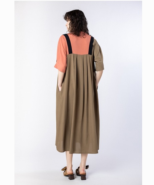OSMOSIS(オズモーシス)の「バイカラータックワンピース(ワンピース・レディース・アイボリー/ブラック/ピンク・ONE SIZE)」の11枚目の写真
