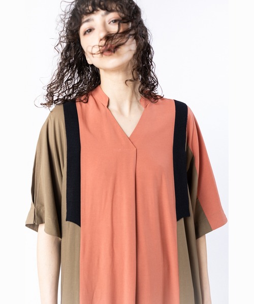 OSMOSIS(オズモーシス)の「バイカラータックワンピース(ワンピース・レディース・アイボリー/ブラック/ピンク・ONE SIZE)」の13枚目の写真