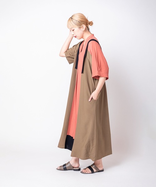 OSMOSIS(オズモーシス)の「バイカラータックワンピース(ワンピース・レディース・アイボリー/ブラック/ピンク・ONE SIZE)」の17枚目の写真