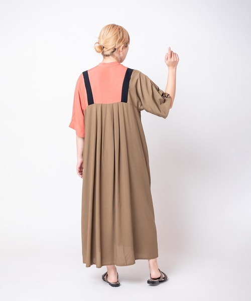 OSMOSIS(オズモーシス)の「バイカラータックワンピース(ワンピース・レディース・アイボリー/ブラック/ピンク・ONE SIZE)」の18枚目の写真