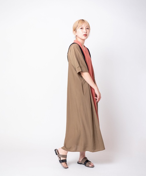 OSMOSIS(オズモーシス)の「バイカラータックワンピース(ワンピース・レディース・アイボリー/ブラック/ピンク・ONE SIZE)」の19枚目の写真