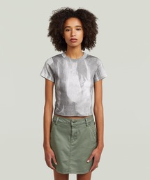 G-STAR | Slim Rib AOP T-Shirt/デニムフレームプリントスリムリブTシャツ(Tシャツ/カットソー)