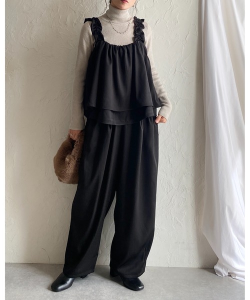 She's Closet(シーズクローゼット)の「肩フリル ギャザー レイヤード キャミソールビスチェ(ベスト・レディース・チャコールグレー/ブラック/ブラウン・FREE)」の22枚目の写真