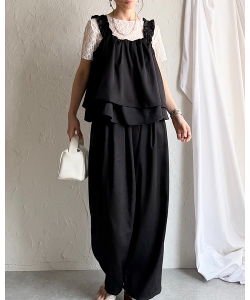 She's Closet(シーズクローゼット)の「肩フリル ギャザー レイヤード キャミソールビスチェ(ベスト・レディース・チャコールグレー/ブラック/ブラウン・FREE)」の20枚目の写真