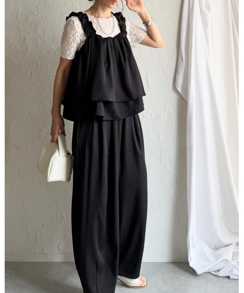 She's Closet(シーズクローゼット)の「肩フリル ギャザー レイヤード キャミソールビスチェ(ベスト・レディース・チャコールグレー/ブラック/ブラウン・FREE)」の21枚目の写真