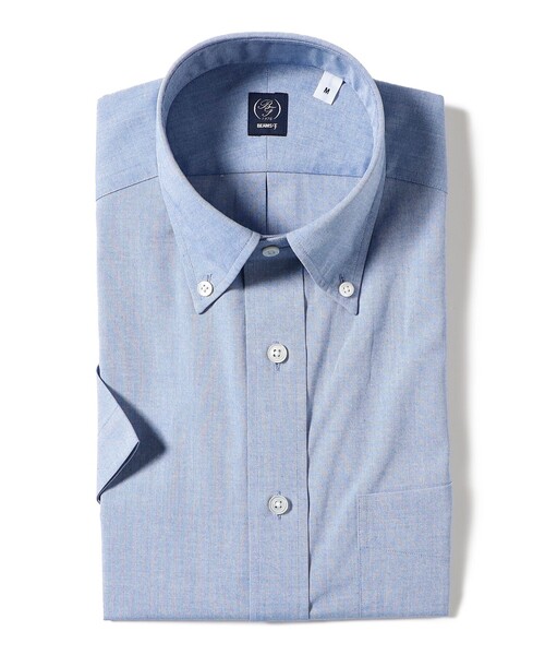 BEAMS F（ビームスエフ）の「COOLMAX(R) シャンブレー ショートスリーブ ボタンダウンシャツ（シャツ/ブラウス・メンズ・ブルー・SMALL/MEDIUM/X-LARGE/LARGE）」の3枚目の写真