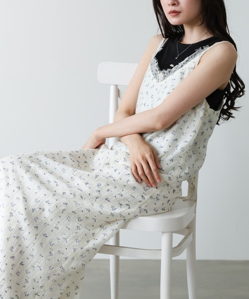 Bab(バブ)の「【サイズ展開あり】リトルフラワーレースキャミソールワンピース(ワンピース・レディース・アイボリー/ブラック/ライトグレー・M/S)」の7枚目の写真