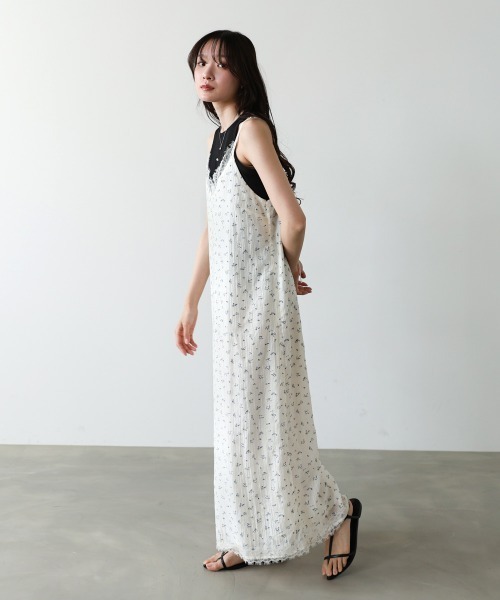 Bab(バブ)の「【サイズ展開あり】リトルフラワーレースキャミソールワンピース(ワンピース・レディース・アイボリー/ブラック/ライトグレー・M/S)」の10枚目の写真