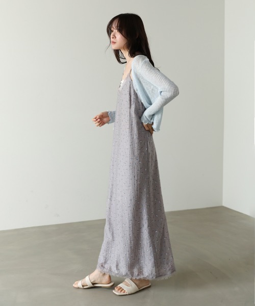 Bab(バブ)の「【サイズ展開あり】リトルフラワーレースキャミソールワンピース(ワンピース・レディース・アイボリー/ブラック/ライトグレー・M/S)」の18枚目の写真