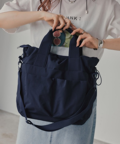 210nouve(トゥージュヌーブ)の「フロントポケット ナイロン 2WAY バッグ(トートバッグ・レディース・アイボリー/ネイビー/ブラック・FREE)」の19枚目の写真