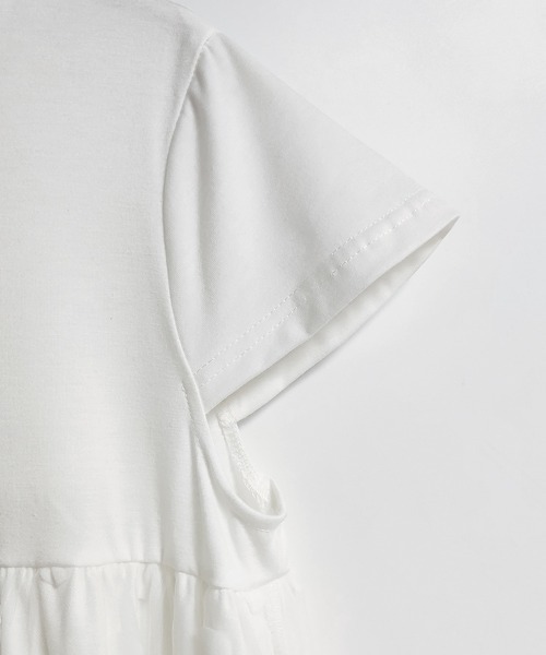 ONEP STAR(ワンピスター)の「異素材切り替えドットデザイントップス(Tシャツ/カットソー・レディース・ホワイト/ブラック・FREE)」の5枚目の写真