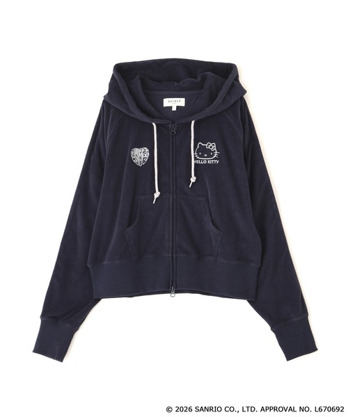 AVIREX（アヴィレックス）の「《AVIREX×HELLO KITTY》PILE PARKA（パーカー・レディース・ライトブラウン/ネイビー・S/M）」の3枚目の写真