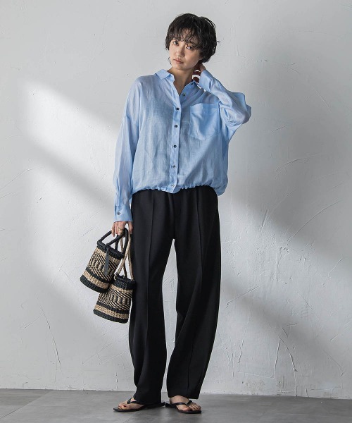 MAYSON GREY(メイソングレイ)の「ラスターラミーカルゼバックドロストヘムシャツ(シャツ/ブラウス・レディース・ブラウン/ホワイト/オレンジ/ブルー・M)」の8枚目の写真