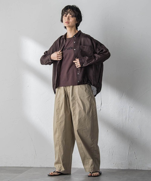 MAYSON GREY(メイソングレイ)の「ラスターラミーカルゼバックドロストヘムシャツ(シャツ/ブラウス・レディース・ブラウン/ホワイト/オレンジ/ブルー・M)」の16枚目の写真