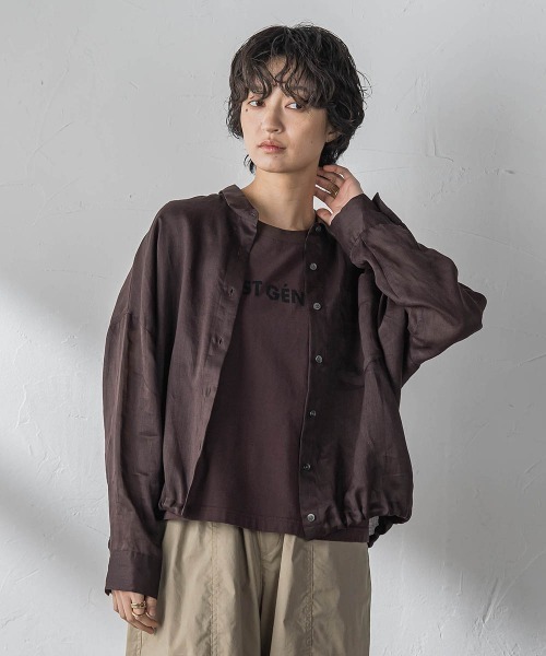 MAYSON GREY(メイソングレイ)の「ラスターラミーカルゼバックドロストヘムシャツ(シャツ/ブラウス・レディース・ブラウン/ホワイト/オレンジ/ブルー・M)」の11枚目の写真
