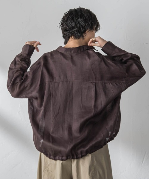MAYSON GREY(メイソングレイ)の「ラスターラミーカルゼバックドロストヘムシャツ(シャツ/ブラウス・レディース・ブラウン/ホワイト/オレンジ/ブルー・M)」の12枚目の写真