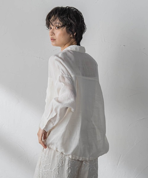 MAYSON GREY(メイソングレイ)の「ラスターラミーカルゼバックドロストヘムシャツ(シャツ/ブラウス・レディース・ブラウン/ホワイト/オレンジ/ブルー・M)」の21枚目の写真