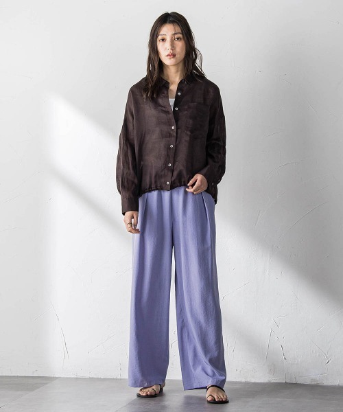 MAYSON GREY(メイソングレイ)の「ラスターラミーカルゼバックドロストヘムシャツ(シャツ/ブラウス・レディース・ブラウン/ホワイト/オレンジ/ブルー・M)」の19枚目の写真