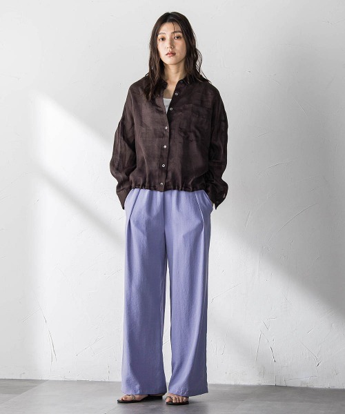 MAYSON GREY(メイソングレイ)の「ラスターラミーカルゼバックドロストヘムシャツ(シャツ/ブラウス・レディース・ブラウン/ホワイト/オレンジ/ブルー・M)」の20枚目の写真