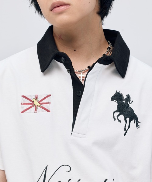MSG(エムエスジー)の「ポニー刺繍コンパクト半袖ポロシャツ(ポロシャツ・メンズ・杢グレー/ブラック/ホワイト/レッド/ブラック系/ネイビー・S/M/L/XL)」の17枚目の写真