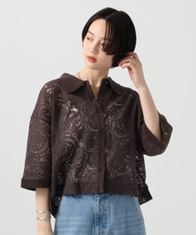 BAYFLOW | ニットコンビ刺繍半袖シャツ(シャツ/ブラウス)