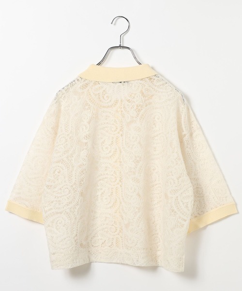 BAYFLOW(ベイフロー)の「ニットコンビ刺繍半袖シャツ(シャツ/ブラウス・レディース・ブラウン/オフホワイト・FREE)」の14枚目の写真