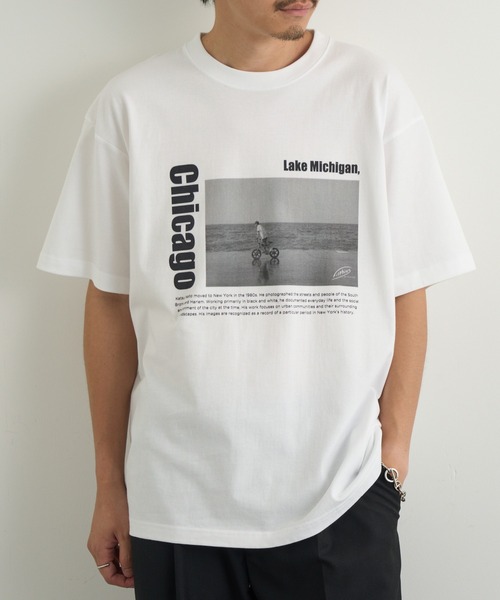 Cassette Chart(カセットチャート)の「【FILPHIES】Lake Michigan,Chicago SHORT SLEEVE PRINT T-SHIRT(Tシャツ/カットソー・メンズ・ホワイト/ブラック・L/M)」の2枚目の写真