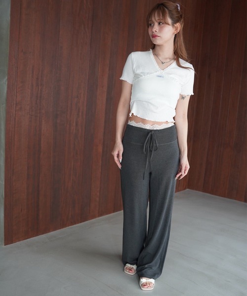 SANSeLF(サンセルフ)の「【SANSeLF】ウエストレースリラックスパンツ saw26s066(その他パンツ・レディース・グレー/ブラウン・FREE)」の6枚目の写真