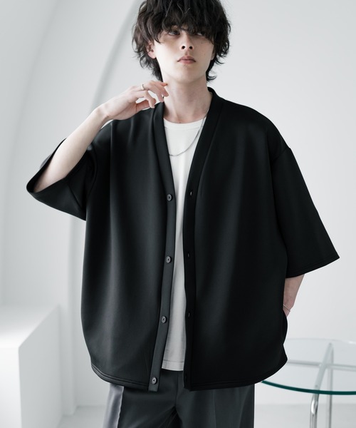 Rocky Monroe(ロッキーモンロー)の「接触冷感 オーバーサイズダンボール半端丈カーディガン(カーディガン/ボレロ・メンズ・グレー/ブラック/ブルーグレー/ネイビー/チャコール・XL/M/L)」の8枚目の写真