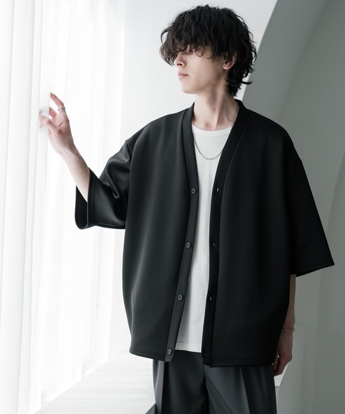 Rocky Monroe(ロッキーモンロー)の「接触冷感 オーバーサイズダンボール半端丈カーディガン(カーディガン/ボレロ・メンズ・グレー/ブラック/ブルーグレー/ネイビー/チャコール・XL/M/L)」の10枚目の写真