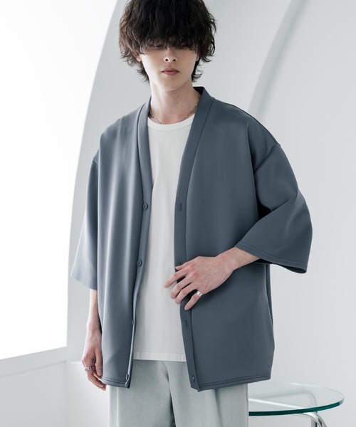Rocky Monroe(ロッキーモンロー)の「接触冷感 オーバーサイズダンボール半端丈カーディガン(カーディガン/ボレロ・メンズ・グレー/ブラック/ブルーグレー/ネイビー/チャコール・XL/M/L)」の22枚目の写真