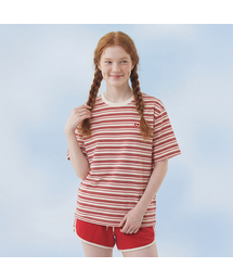 Cool Airy Stripe T-Shirt_Pink