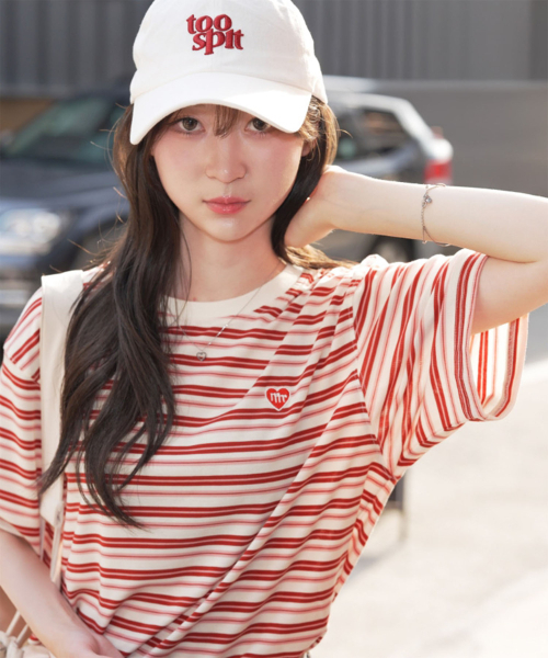MASMARULEZ APPAREL(マスマルールズ アパレル)の「Cool Airy Stripe T-Shirt_Pink(Tシャツ/カットソー・レディース・PINK・ONE SIZE)」の3枚目の写真